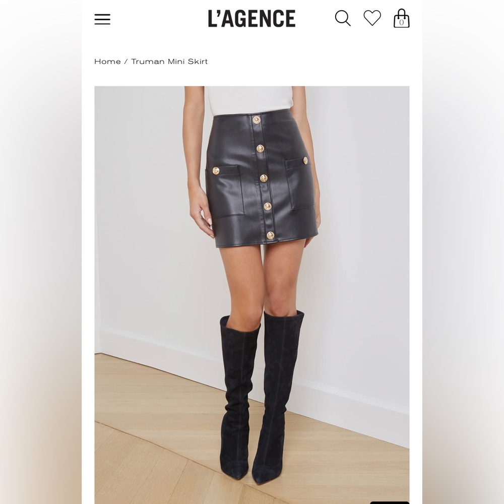 L’AGENCE Truman black mini skirt. SOLD OUT ONLINE New w/Tags